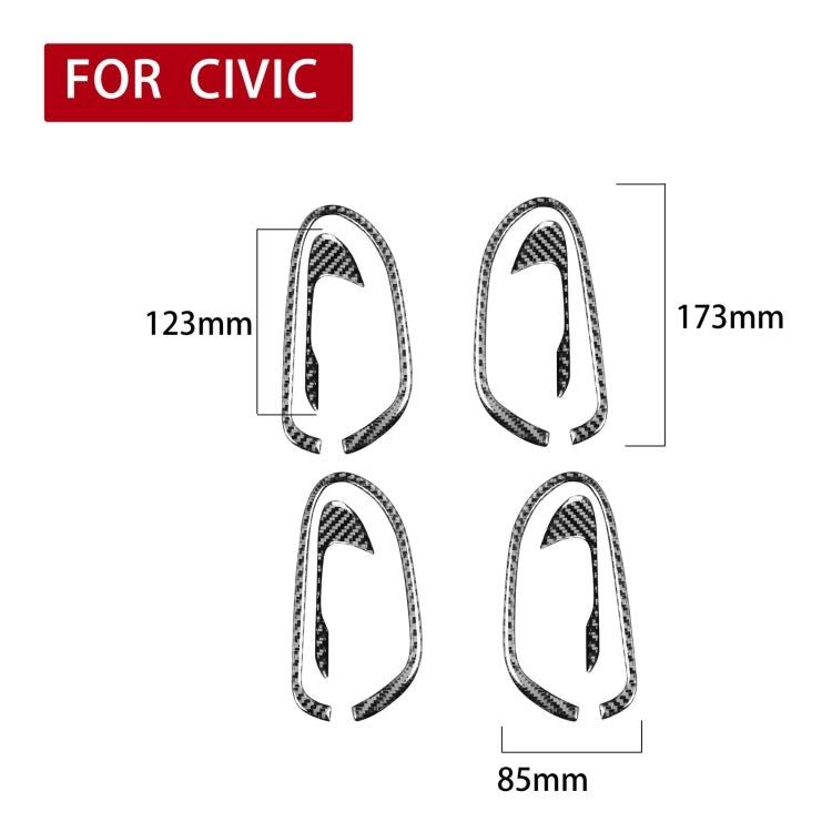 Carbon Fibre Door Handle Trim Set for Honda Civic 8th Gen (2006-2011) – 8 Decorative Stickers for a Unique Touch