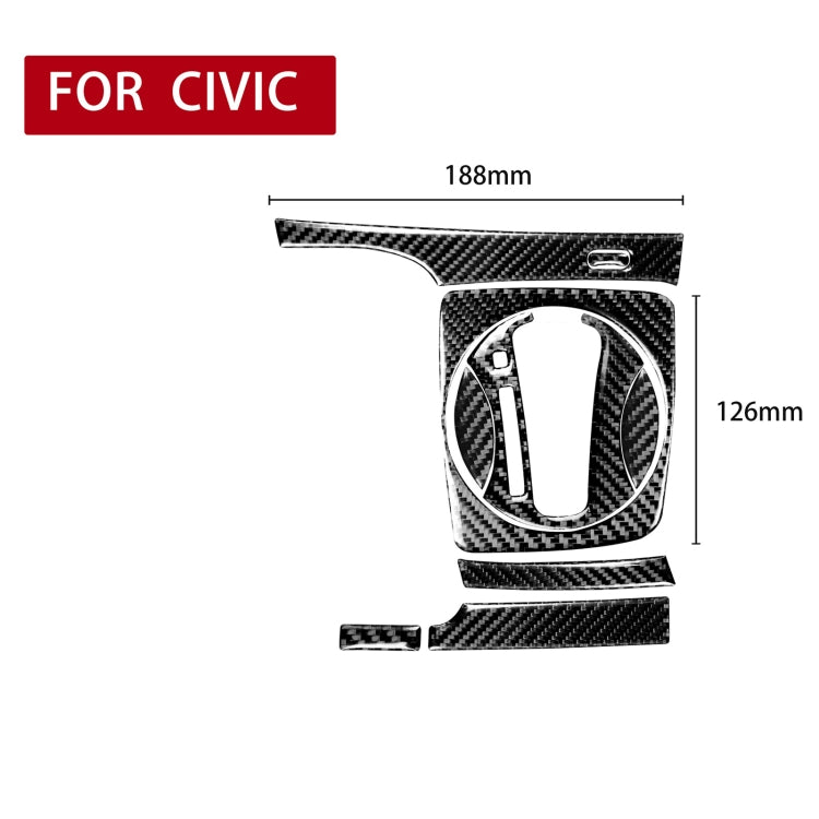 Carbon Fibre 8-Piece Automatic Gear Panel Decor Sticker Set for Honda Civic (2006-2011) - Left-Hand Drive