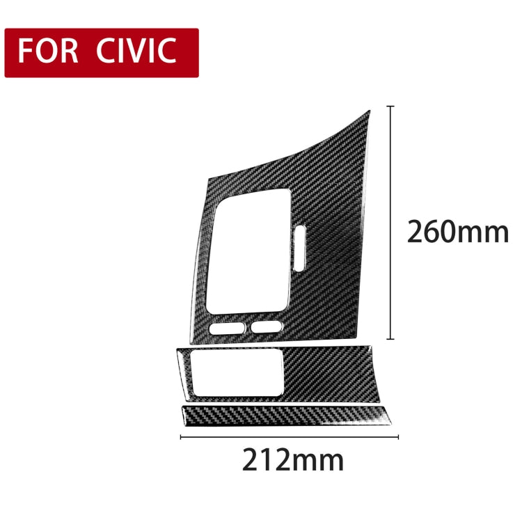 Carbon Fibre Decorative Sticker for Left Side Panel of Honda Civic 8th Gen (2006-2011) - 3 in 1 Driver Seat Upgrade
