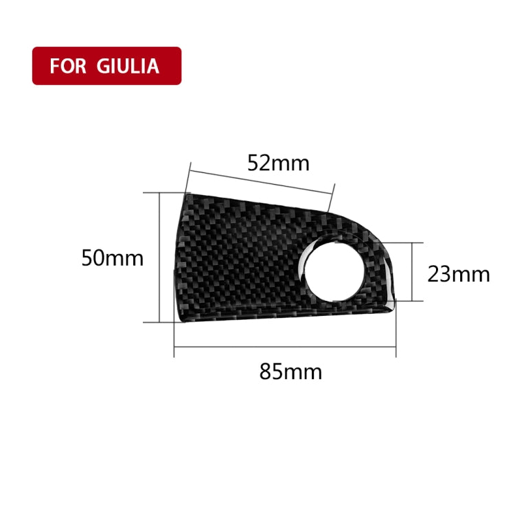 Carbon Fibre Decorative Sticker for Alfa Romeo Giulia Passenger Seat Storage (2017-2019, Left Drive)