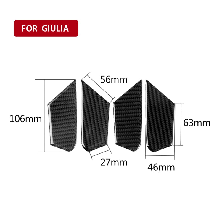 Carbon Fibre 4-in-1 Inner Door Bowl Trim Stickers for Alfa Romeo Giulia (2017-2019) – Universal Fit
