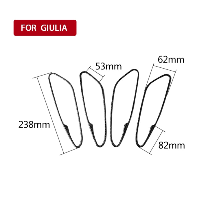 Carbon Fibre Decorative Door Handle Stickers for Alfa Romeo Giulia (2017-2019) – 4-in-1 Universal Fit