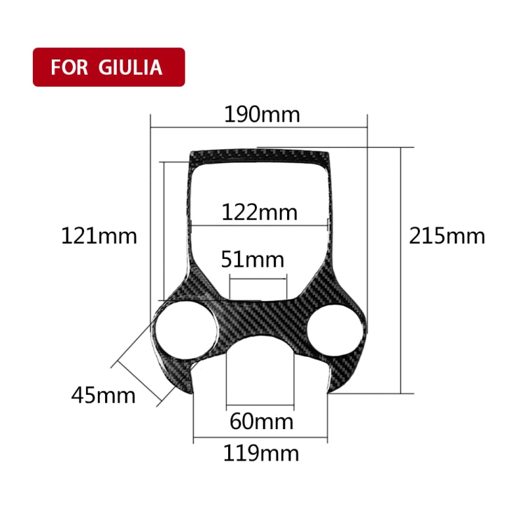 Alfa Romeo Giulia Carbon Fibre Gear Panel Decal (2017-2019) - Universal Fit for Left and Right Drive