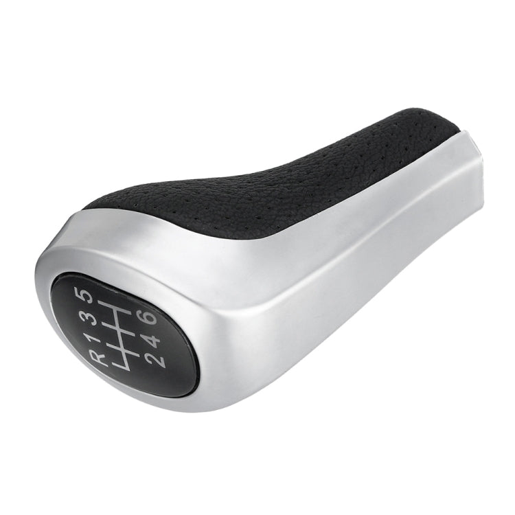 Matte Silver 6-Speed Gear Shift Knob for BMW - Premium Leather & Metal Design