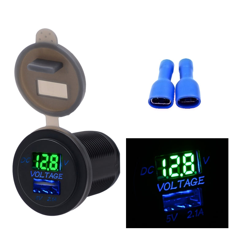 Universal Car Single Port USB Charger Power Outlet Adapter 2.1A 5V IP66 with LED Digital Voltmeter + 60cm Cable, 2.1A + 60cm Cable(Blue Light), 2.1A + 60cm Cable, 2.1A + 60cm Cable(Red Light)