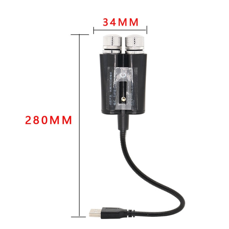 Car Two-color USB Star Dome Light Atmosphere Laser Projection Decorative Light, Voice Control Version