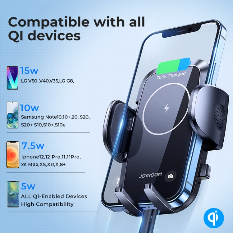 JOYROOM JR-ZS241 15W Qi Wireless Car Charger & Phone Holder - Air Vent Mount with 360° Rotation