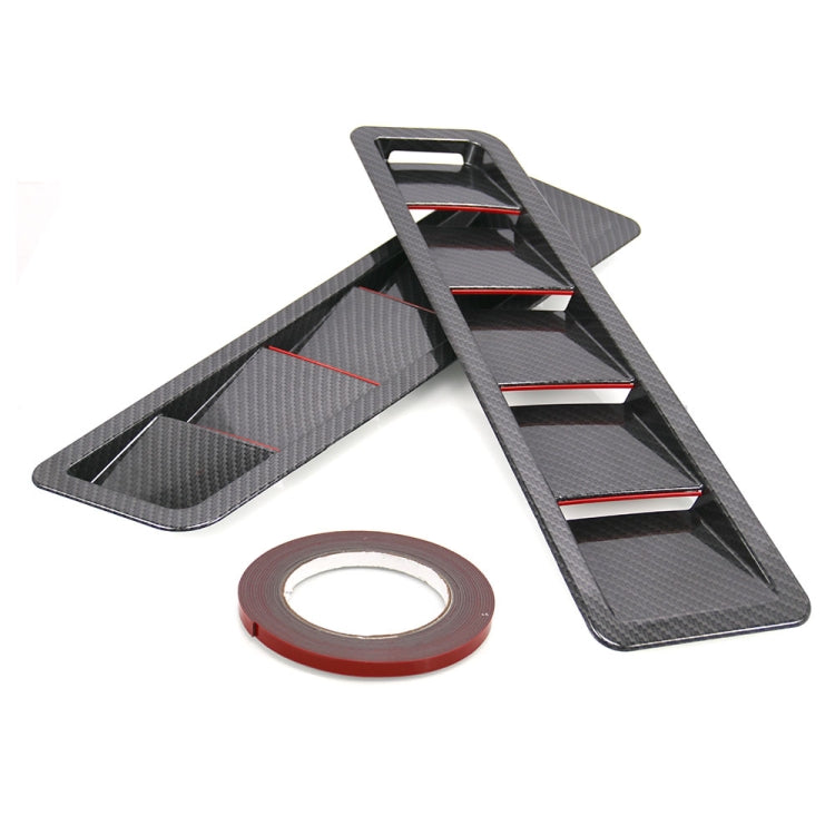 2 in 1 Car Air Intake Scoop Bonnet Hood Vent Louver Cooling Panel Trim Set, SSW007A-BK-R Black, SSW007A-C-R Carbon Fiber