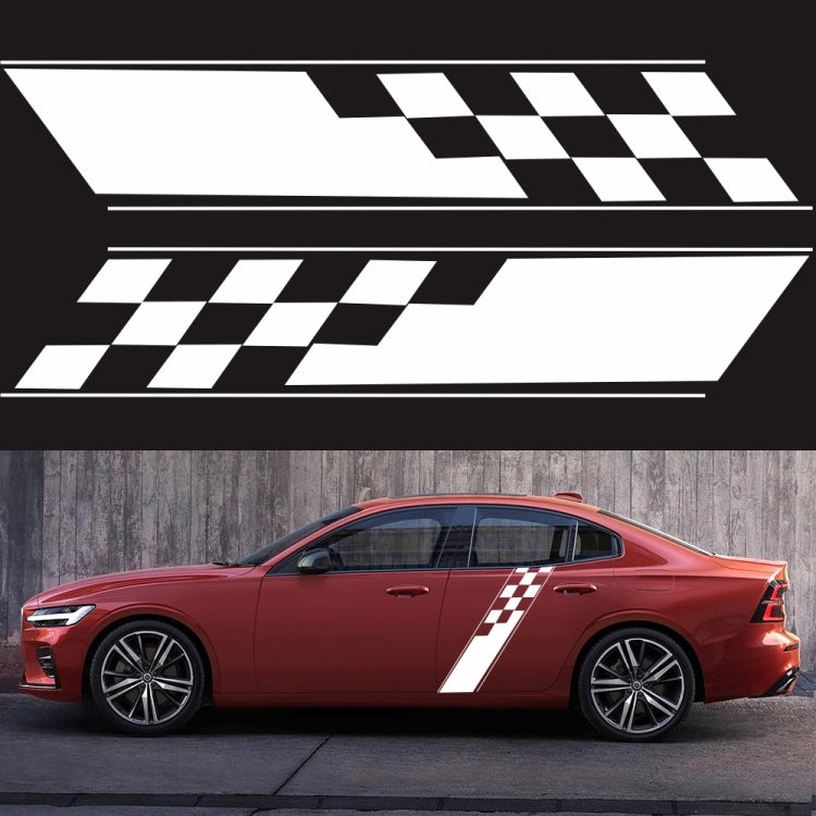 2 PCS/Set D-962 Checkered Flag Pattern Car Modified Decorative Sticker