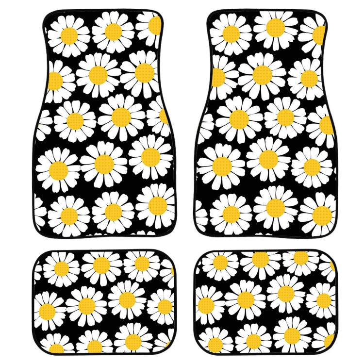 Daisy Delight: 4-in-1 Universal Auto Car Floor Mat Set