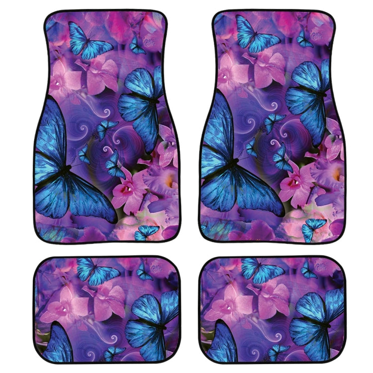 Charming 4-in-1 Butterfly Design Universal Car Floor Mat Set