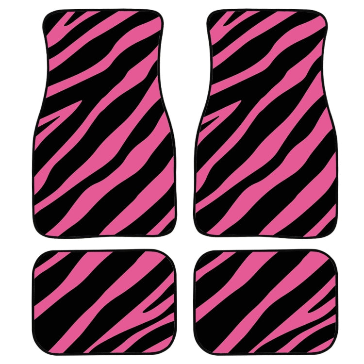 Zebra Stripe 4-in-1 Universal Car Floor Mat Set for All Seasons
