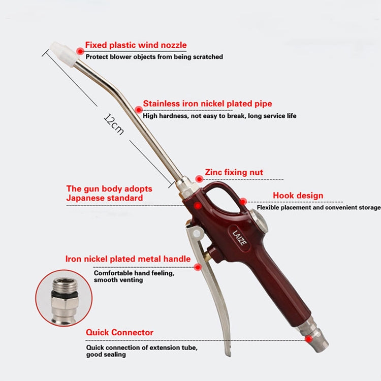 LAIZE Aluminum Alloy Cleaning Dust Removing Gun Strong Blow Dust Gun