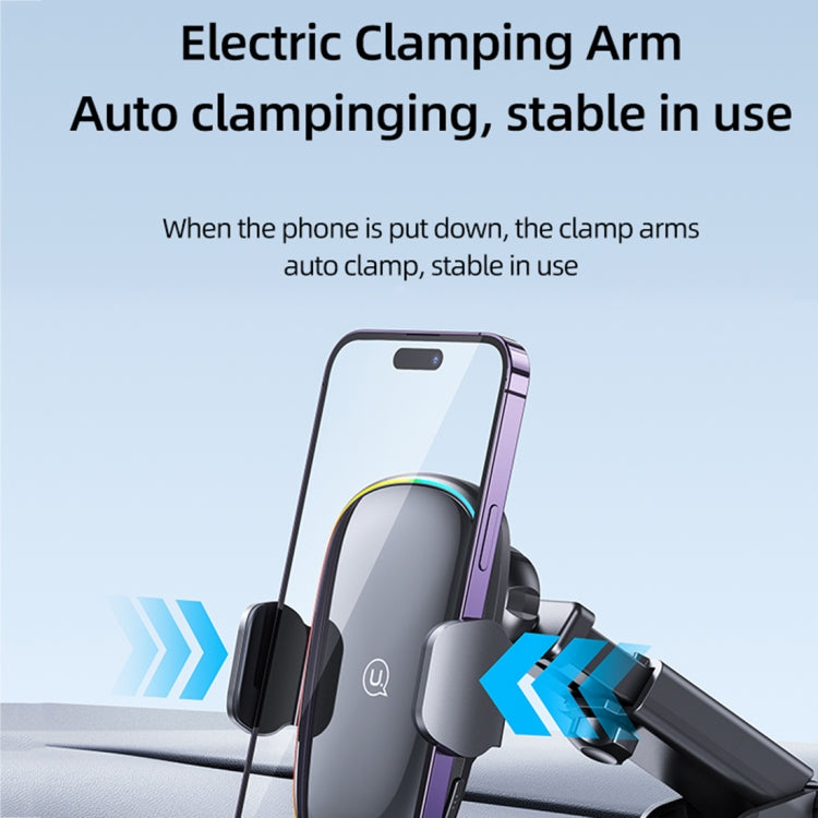 USAMS US-CD187 15W Car Wireless Charging Holder with Colourful Ambient Lights