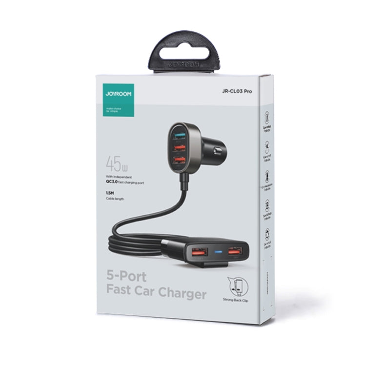 JOYROOM CL03 PRO 45W 5-ports USB Car Charging with Extended HUB, JR-CL03 PRO