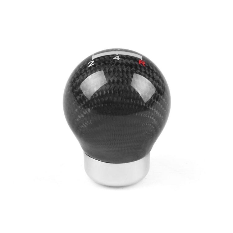 Sleek Carbon Fibre 5-Speed Gear Shift Knob for Universal Cars