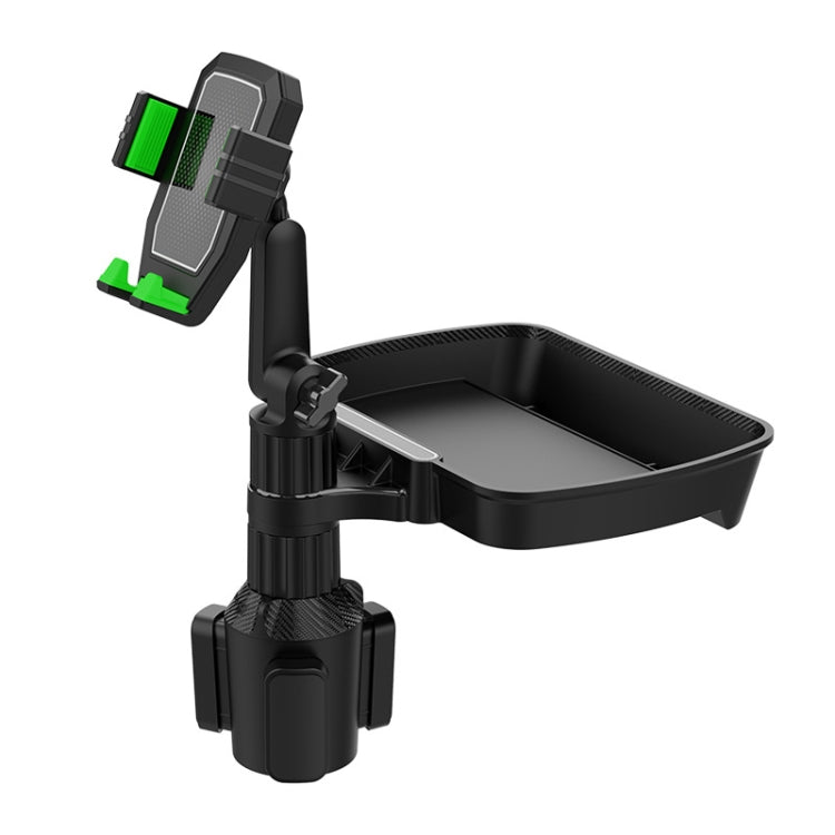 360-Degree Rotating Car Cup Holder with Mobile Phone Stand and Tray for Drinks