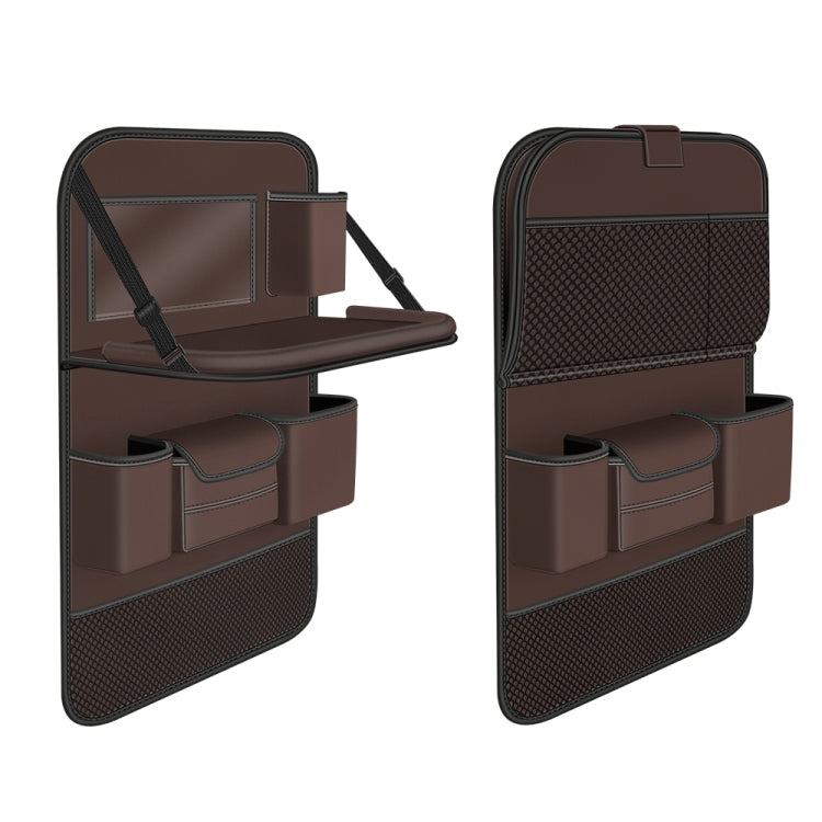 4041 Napa Texture Leather Car Seat Back Storage Bag Folding Dining Table