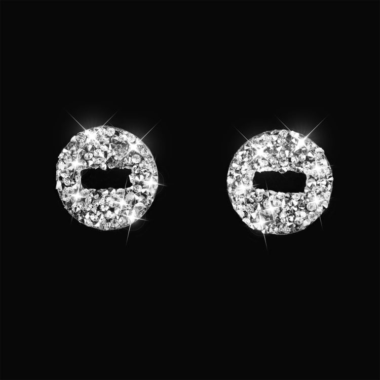 2pcs Car Volume Button Diamond Decoration Sticker, Left and Right Drive