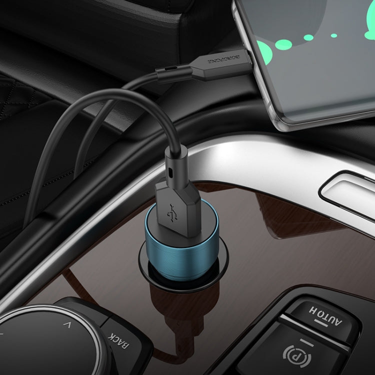 BOROFONE BZ19A Wisdom QC3.0 USB Port Fast Charging Car Charger with USB to Type-C Cable