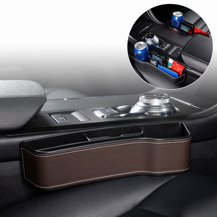 Versatile Leather Console Organiser with Cup Holder and Side Storage for Car