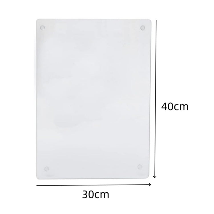 Transparent Acrylic Rectangular Cutting Board with Anti-Slip Mat, Size: 40x30x0.3cm