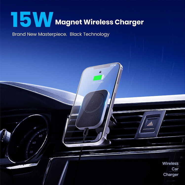 CW12 15W Max QI Standard Magnetic Wireless Charging Car Holder