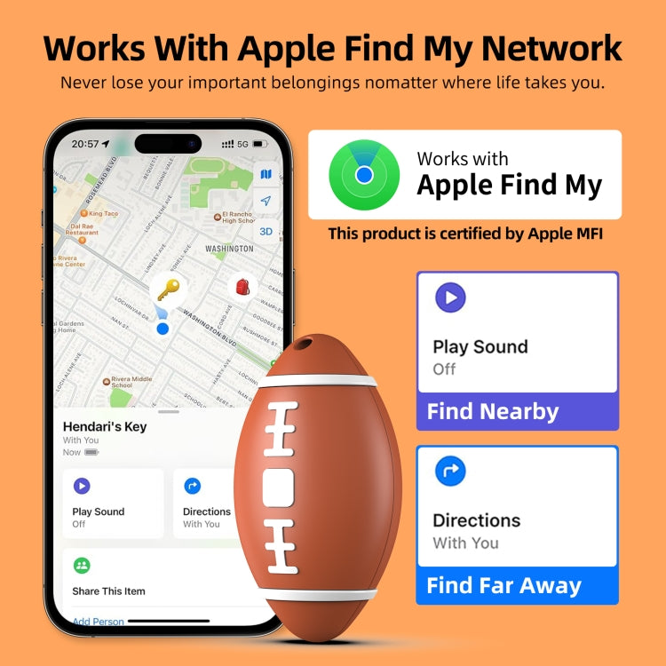 F6 Rugby Shape Global Location Tracker Anti-lost Device