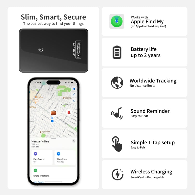 F9 Mirror Surface Ultra-thin Card Type Location Tracker Anti-lost Device