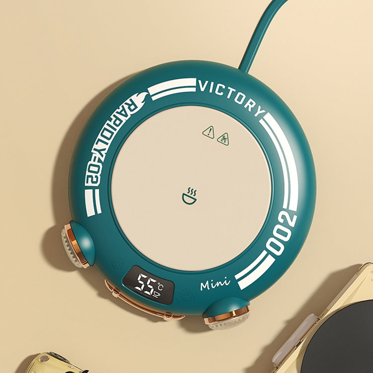 MN030 20W 110-220V Small Green Warm Coaster with LED Digital Display & Night Light, CN Plug