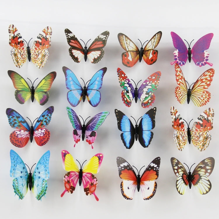 10pcs Fashion Luminous Butterfly with Magnet Simulation Fridge Magnets Wall Sticker Garden Decoration, Random Color Delivery