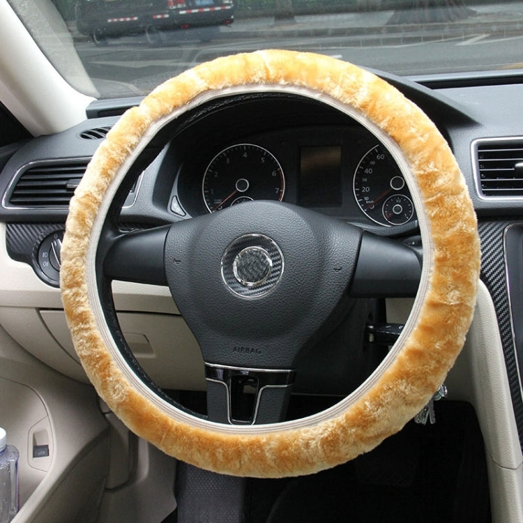 Universal Premium Soft Short Plush Winter Car Steering Wheel Cover, Outer Diameter: About 25-35cm, Outer Diameter: About 25-35cm(Black), Outer Diameter: About 25-35cm(Gold)