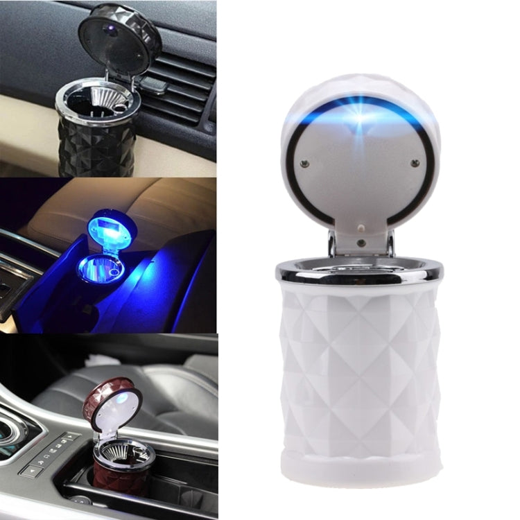Luminescent Diamond-Cut Car Ashtray with Illuminating LED Light
