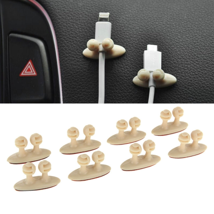 8 PCS DM-003 Car Cable Convenient Bundle Clip with Adhesive, DM-003(Black), DM-003(Beige)