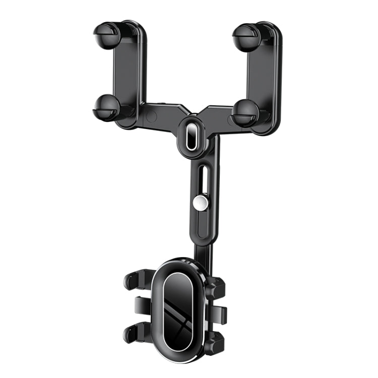 Versatile 360° Rotating Car Rearview Mirror Mobile Phone Mount - Foldable & Adjustable