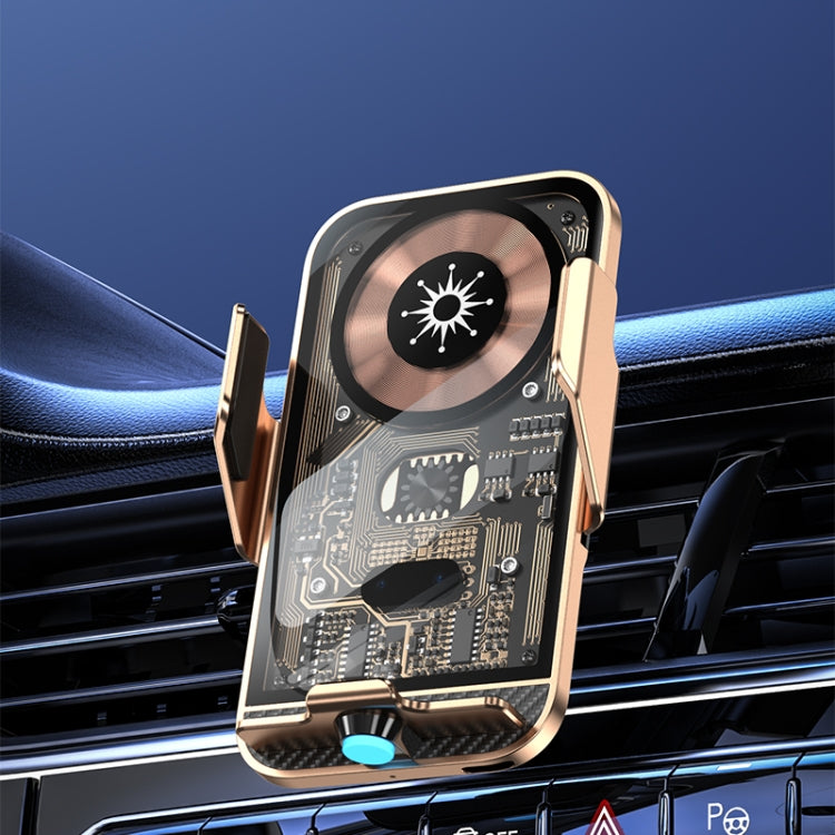 Smart Auto-Open 15W Transparent Type-C Wireless Charger and Car Phone Holder