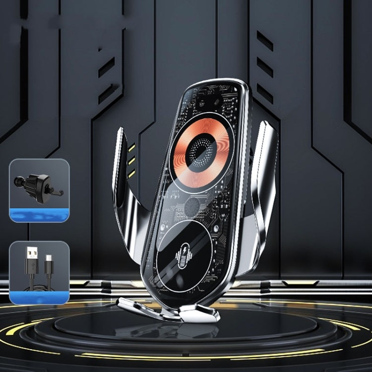 Magnetic Wireless Car Charger with Automatic Phone Clamping and Universal Vent Mount