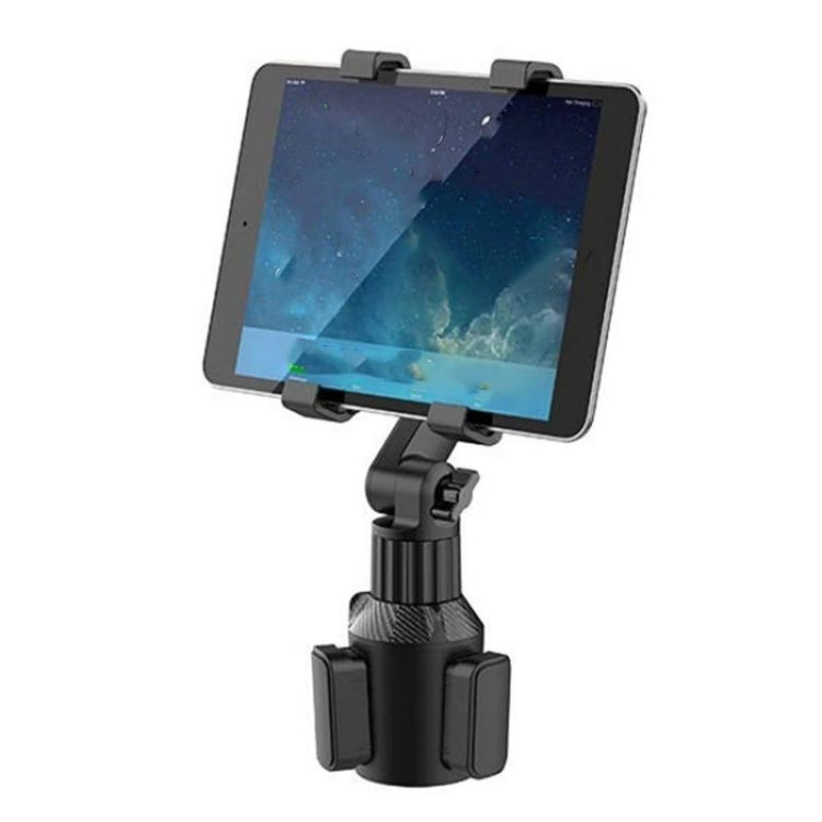Universal Adjustable Car Tablet Mount with Rotating Shaft and Heavy Base for Cup Holders
