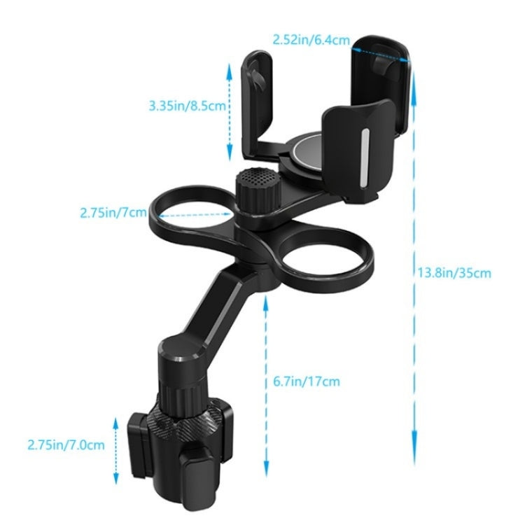 Adjustable 3-Clip Car Cup Holder Expander for Drinks and Snacks with Silicone Grip