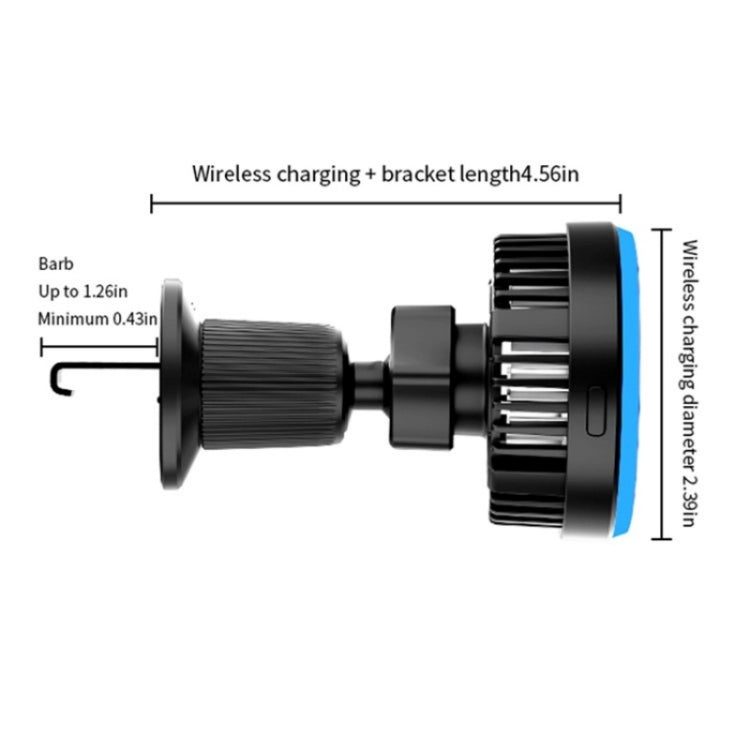 T1 With RGB Light Semiconductor Refrigeration Car Air Outlet Magnetic Wireless Charger, T1