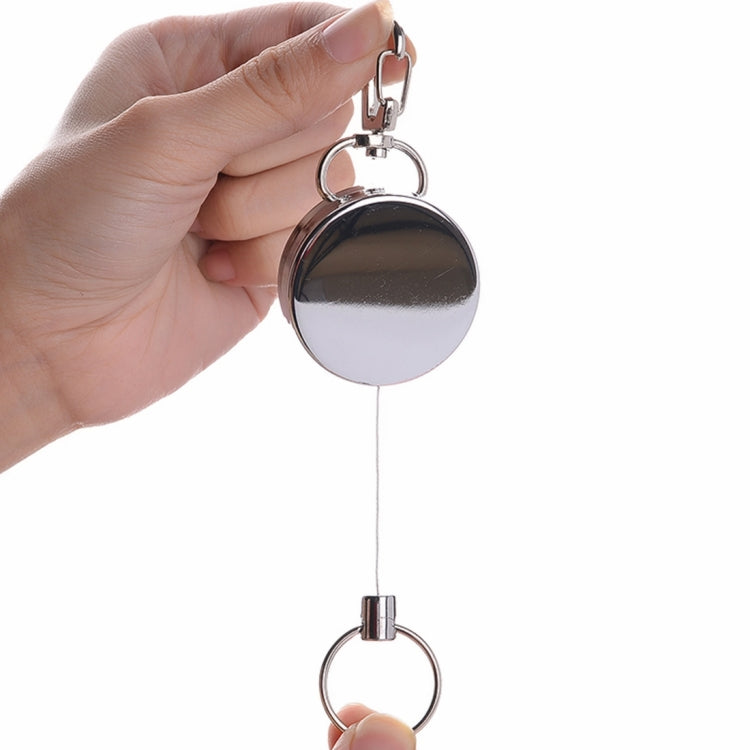 Durable Stainless Steel Retractable Keychain with Carabiner for Secure Access