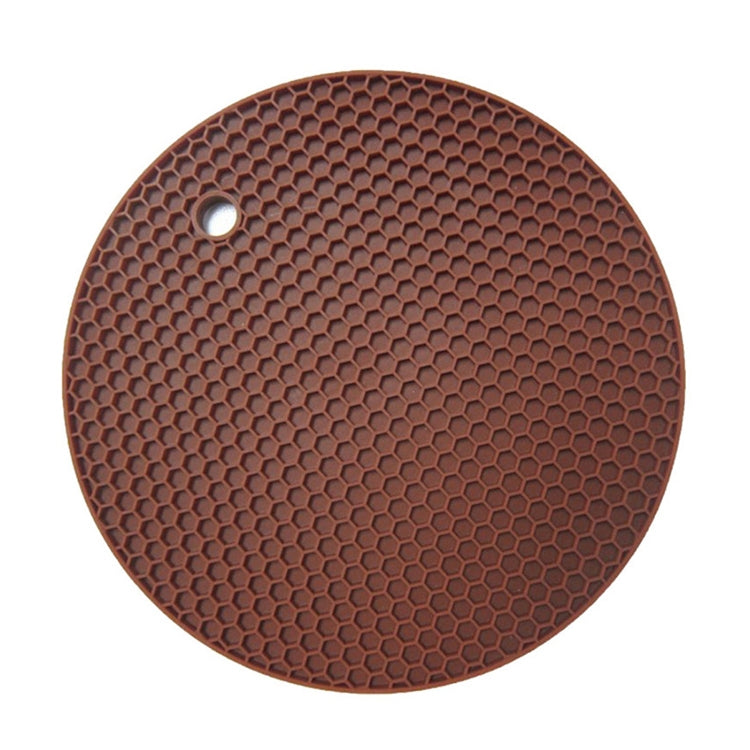 Honeycomb Silicone Round Non-slip Heat Resistant Mat, Size: 18x18x0.8cm