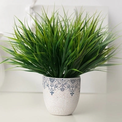5 Branches Simulation Green Plant Plastic Home Decoration Flower Arrangement