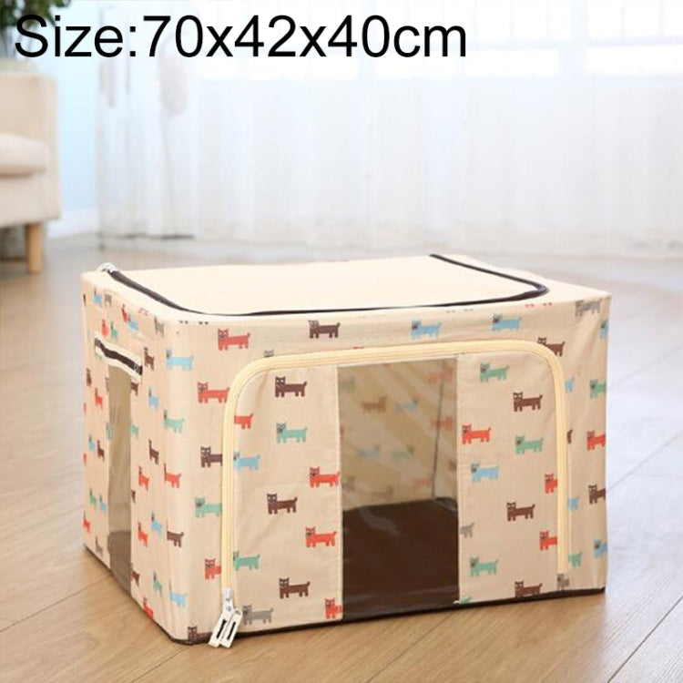 Folding Storage Box Non Woven Fabric With Zipper Moisture-proof Clothes Storage Box, 100L 60x42x40cm, 125L 70x42x40cm