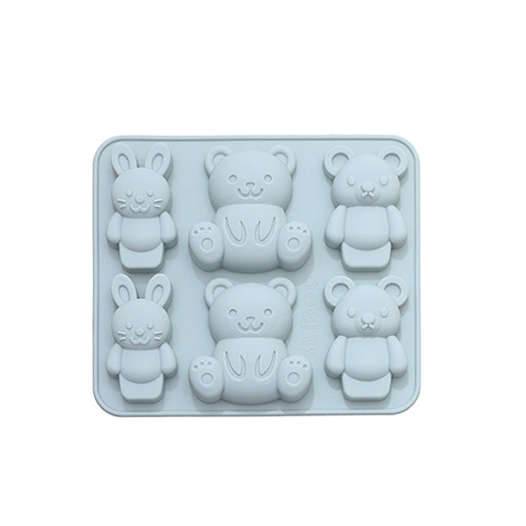 2pcs Cute Cartoon Animal Shape Silicone Chocolate Mold Baking Cake Mold Ice Tray