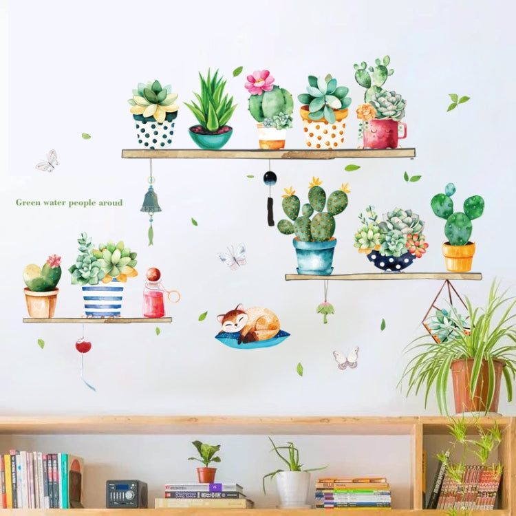 Cactus Potted PVC Self-adhesive Removable Wall Stickers
