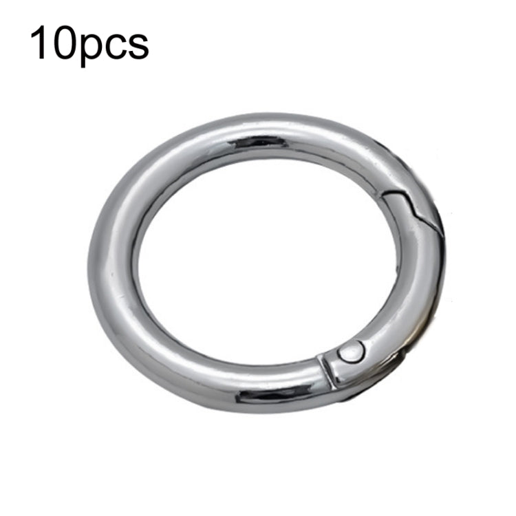 Set of 10 Durable Zinc Alloy Spring Ring Keychains for Bag Crafting