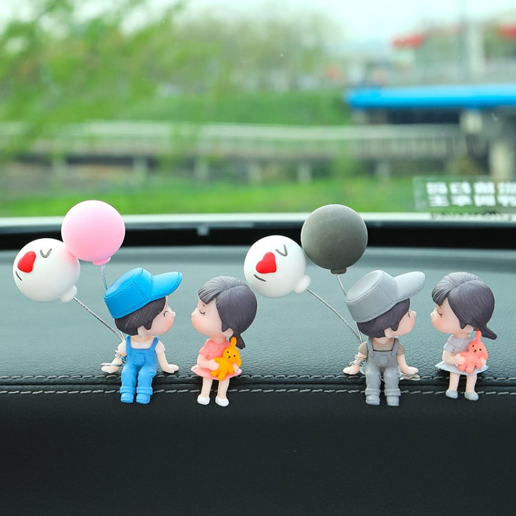 Charming Kissing Couple Car Figurine