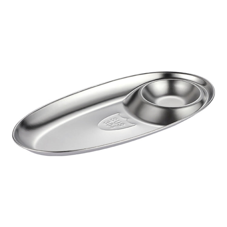 Stainless Steel Seasoning Plate Split Plate Sauce Plate Hotel Barbecue Snack Plate Small
