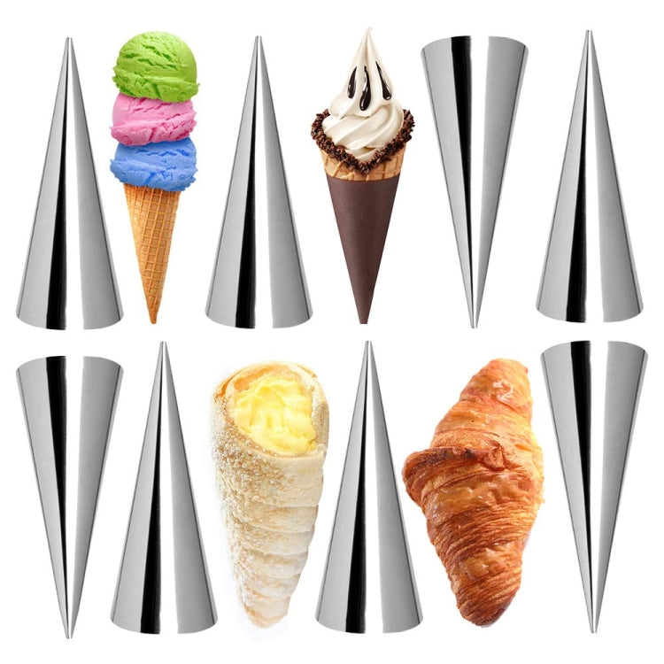 17 in 1 Ice Cream Crispy Mold Set Stainless Steel Conical Roller Croissant Tool